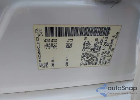 2011 Nissan Maxima 3.5 Sv from USA, damaged, VIN 1N4AA5APXBC852843